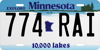 MN license plate 774RAI