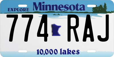 MN license plate 774RAJ