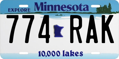 MN license plate 774RAK