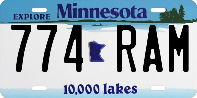 MN license plate 774RAM