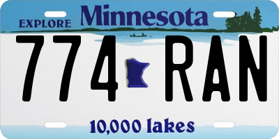 MN license plate 774RAN