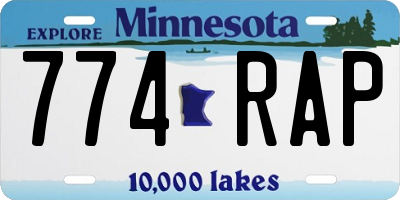 MN license plate 774RAP