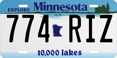 MN license plate 774RIZ
