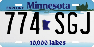 MN license plate 774SGJ