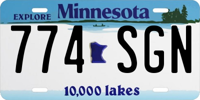 MN license plate 774SGN