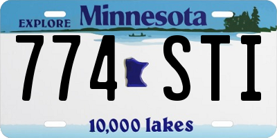 MN license plate 774STI
