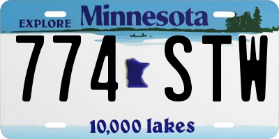 MN license plate 774STW