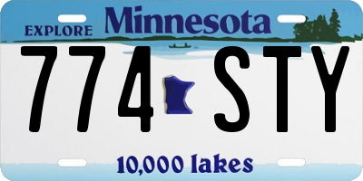 MN license plate 774STY