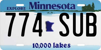 MN license plate 774SUB