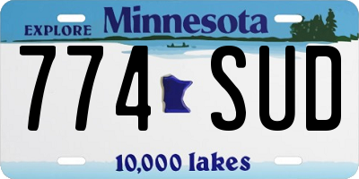 MN license plate 774SUD