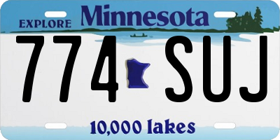 MN license plate 774SUJ