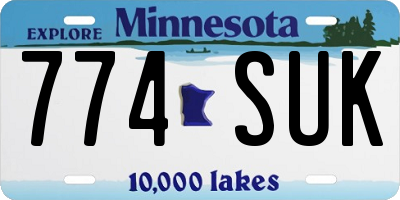 MN license plate 774SUK