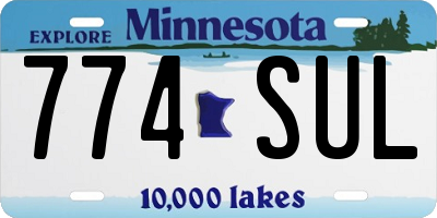MN license plate 774SUL