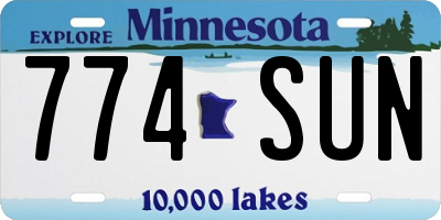 MN license plate 774SUN