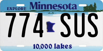 MN license plate 774SUS