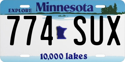 MN license plate 774SUX