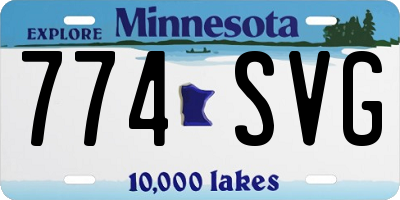MN license plate 774SVG