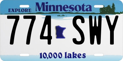 MN license plate 774SWY