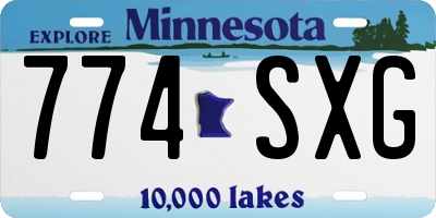 MN license plate 774SXG