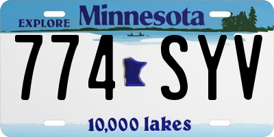 MN license plate 774SYV