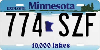 MN license plate 774SZF