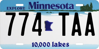 MN license plate 774TAA