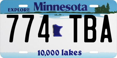 MN license plate 774TBA