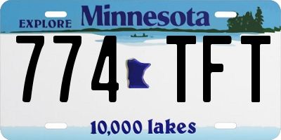 MN license plate 774TFT