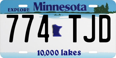 MN license plate 774TJD