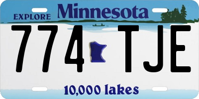MN license plate 774TJE