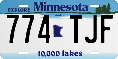 MN license plate 774TJF