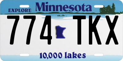 MN license plate 774TKX