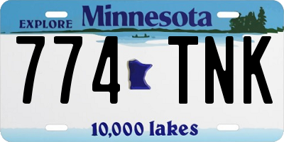 MN license plate 774TNK