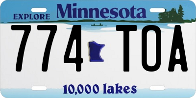 MN license plate 774TOA