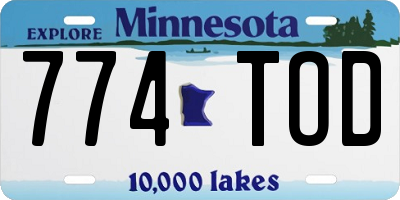 MN license plate 774TOD