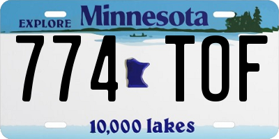 MN license plate 774TOF