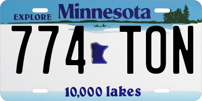 MN license plate 774TON