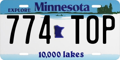MN license plate 774TOP