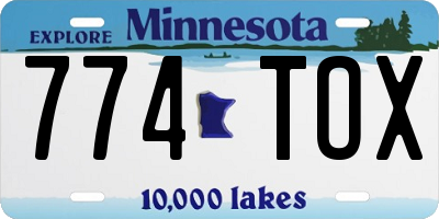 MN license plate 774TOX