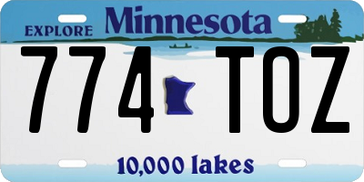 MN license plate 774TOZ