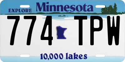 MN license plate 774TPW