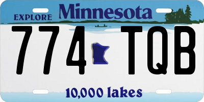 MN license plate 774TQB