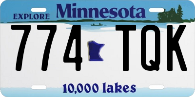 MN license plate 774TQK