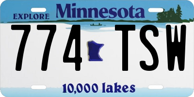MN license plate 774TSW
