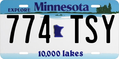 MN license plate 774TSY