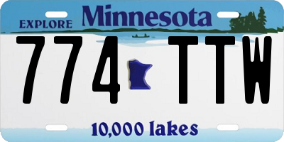 MN license plate 774TTW