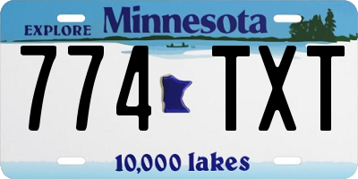 MN license plate 774TXT
