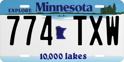 MN license plate 774TXW