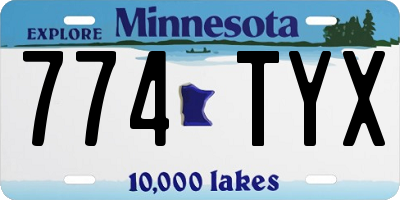 MN license plate 774TYX
