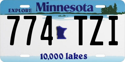 MN license plate 774TZI